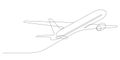 airplane takeoff minimalist continuous one line drawing thin line