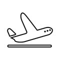 Airplane Takeoff vector icon. Style is graphic symbol.