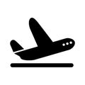 Airplane Takeoff vector icon. Style is graphic symbol.