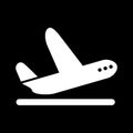 Airplane Takeoff vector icon. Style is graphic symbol.