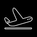 Airplane Takeoff vector icon. Style is graphic symbol.