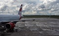 Airplane On Tarmac In Saskatoon Saskatchewan