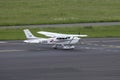 Airplane Taxi in Dusseldorf Airport Royalty Free Stock Photo