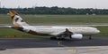 Airplane Taxi in Dusseldorf Airport Royalty Free Stock Photo