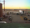 Airplane at the terminal gate Royalty Free Stock Photo