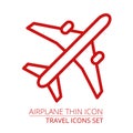 Airplane thin icon