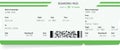 Airplane ticket blank. Green boarding pass