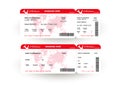 Airplane ticket. Boarding pass ticket template. Royalty Free Stock Photo