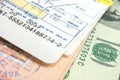 Airplane ticket and passport