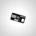 Airplane ticket sign. Airplane ticket isolated simple icon