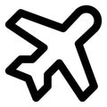 Airplane tilt outline symbol icon