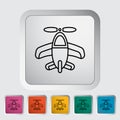 Airplane toy Vector Flat Icon Royalty Free Stock Photo