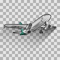 Airplane on transparent