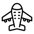 Airplane transport icon outline vector. Flight travelling aircraft