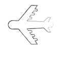 Airplane transport pictogram isolated image