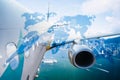 Airplane transportation around the world, global network