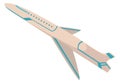 Airplane travel cartoon icon. Flying passenger plane Royalty Free Stock Photo