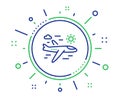 Airplane travel line icon. Trip flight sign. Vector Royalty Free Stock Photo