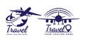 Airplane travel logo template