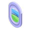 Airplane travel sky icon isometric vector. Aviation inside sky