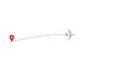 Airplane Travelling In Dotted Line