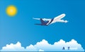 Airplane in tropical holiday location. Royalty Free Stock Photo