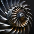 Airplane turbine closeup. Generative AI