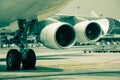 Airplane turbine detail. Split tining Royalty Free Stock Photo