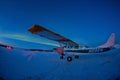 Airplane Under the Northern Lights