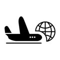 Airplane vector icon. Style is graphic symbol.