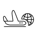 Airplane vector icon. Style is graphic symbol.