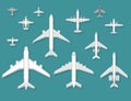 Airplane vector illustration top view plane and aircraft transportation travel way design journey object. Royalty Free Stock Photo