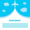 Airplane - vector template concept illustration. Minimal classic style. Royalty Free Stock Photo