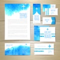 Airplane watercolor artistic document template