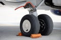 Airplane wheels Royalty Free Stock Photo