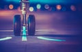 Airplane Wheels On The Runway At Sunset Royalty Free Stock Photo