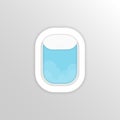 Airplane window icon. Blue sky. Tuorism, journey. Travel. Vector on isolated white background. EPS 10 Royalty Free Stock Photo