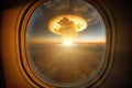 Nuclear explosion from aerial view porthole