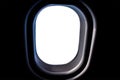 Airplane Window Porthole. Blank Aircraft Windows with Copyspace Inside. Mockup for Your Design Royalty Free Stock Photo