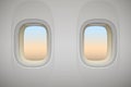 Airplane window, realistic aircraft interior