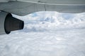 Airplane window seat view Royalty Free Stock Photo