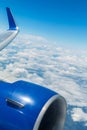 Airplane window stratosphere view Royalty Free Stock Photo