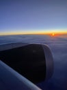 Airplane Window View Clouds Sunrise Sunset Royalty Free Stock Photo