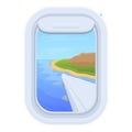 Airplane window view icon cartoon vector. Trip travel sky Royalty Free Stock Photo