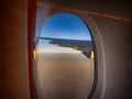 Airplane window view Royalty Free Stock Photo