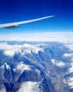 Airplane window view of the Main Caucasian Range
