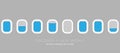 Airplane windows for your design. Flat web vector banner