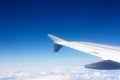 Airplane wing in the air Royalty Free Stock Photo