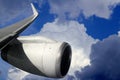 Airplane wing aircraft turbine flying Royalty Free Stock Photo