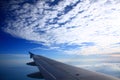Airplane Wing & Blue Sky Royalty Free Stock Photo